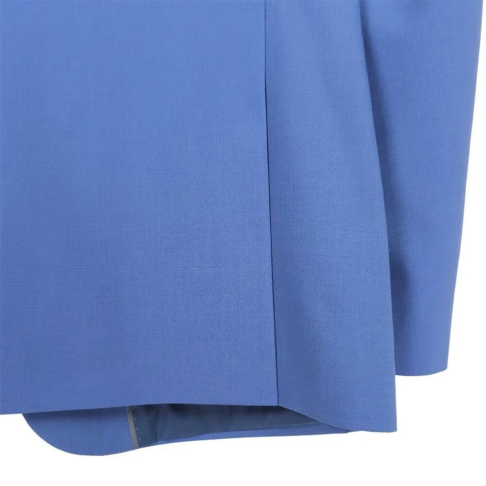 Bar III Mens Slim Fit Suit Jacket Blazer 38L Light Blue Solid Power Stretch Wool